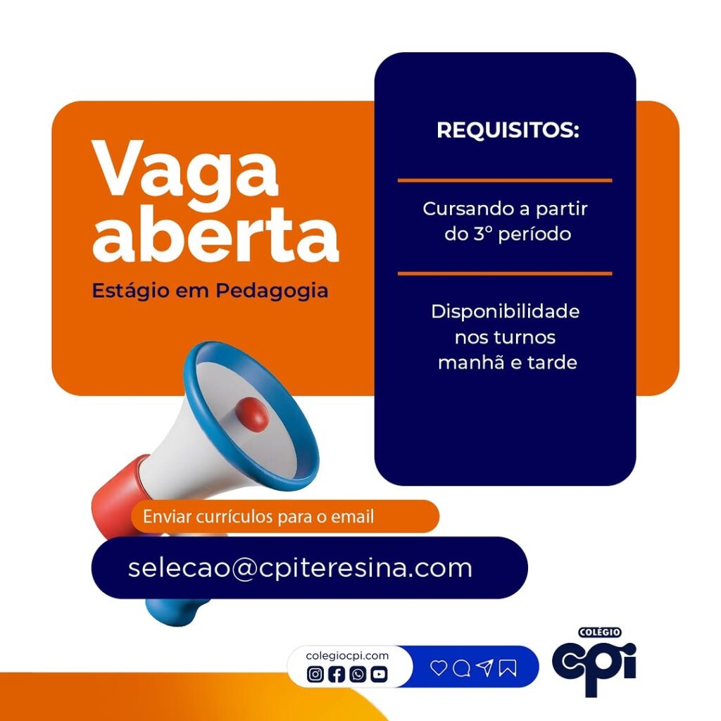 Vaga de Estágio para Pedagogia