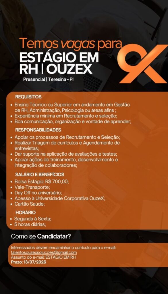 Vaga de Estágio para RH