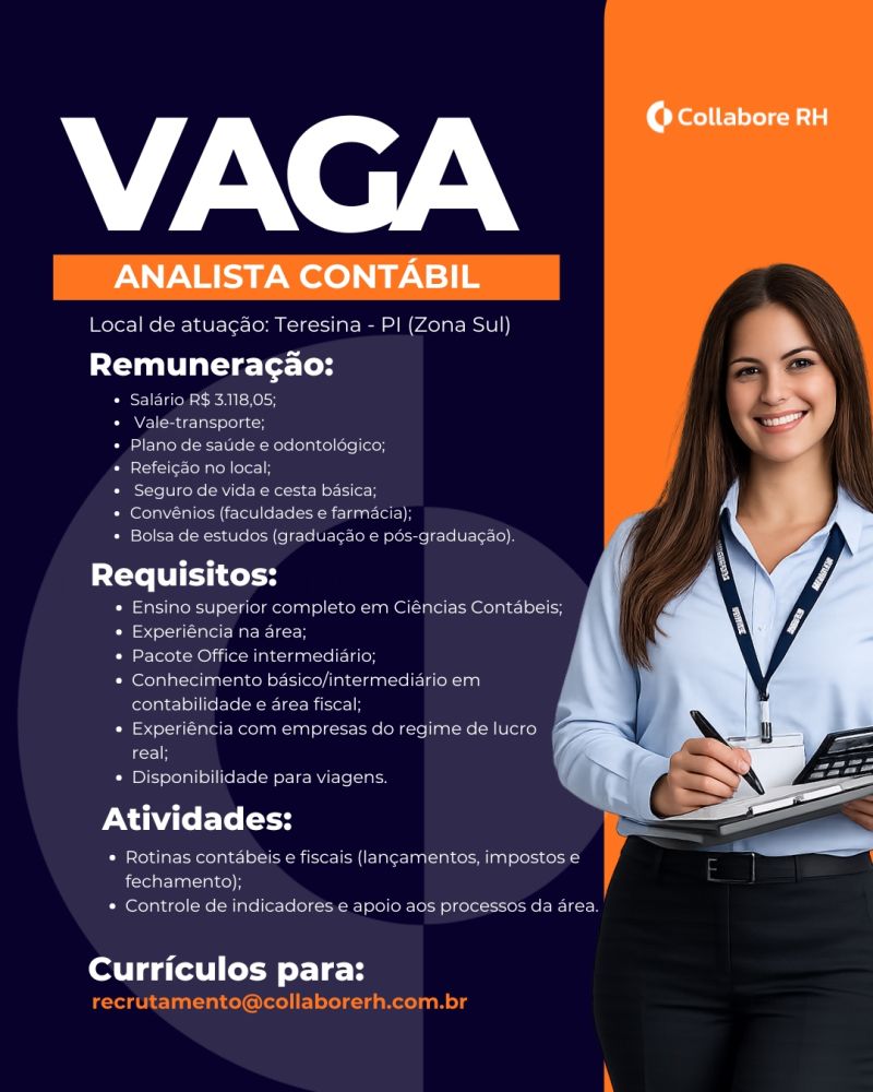 Vaga de emprego para Analista Contábil