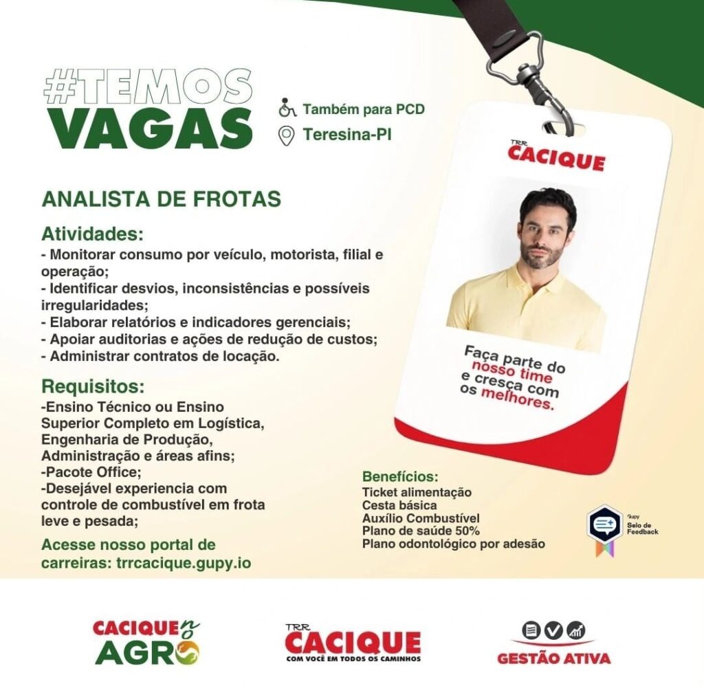 Vaga de emprego para Analista de Frotas