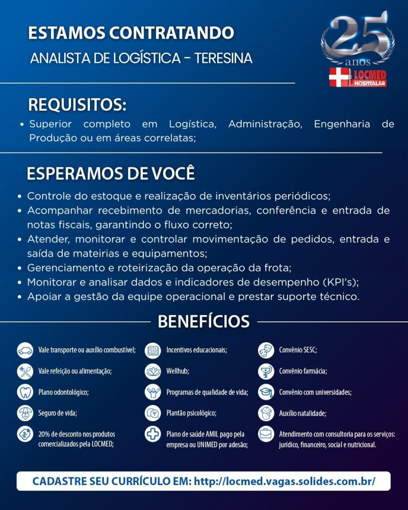 Vaga de emprego para Analista de Logística