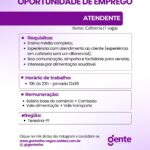 Vaga de emprego para Atendente
