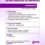 Vaga de emprego para Atendente