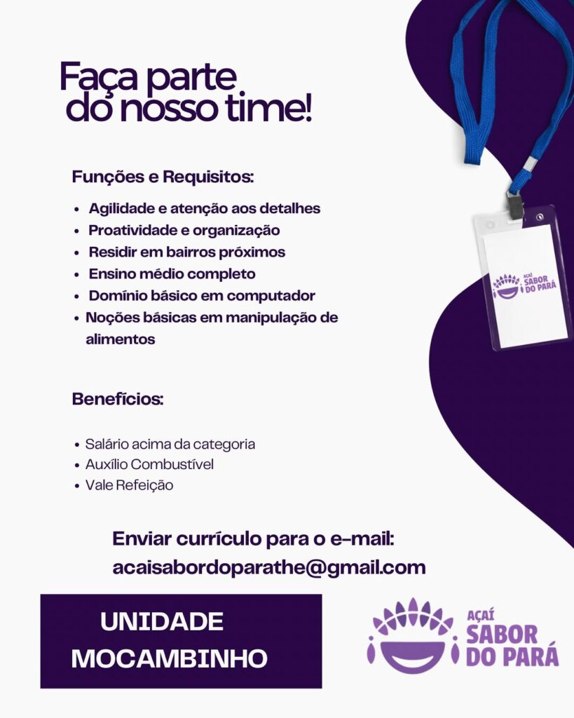 Vaga de emprego para Atendente