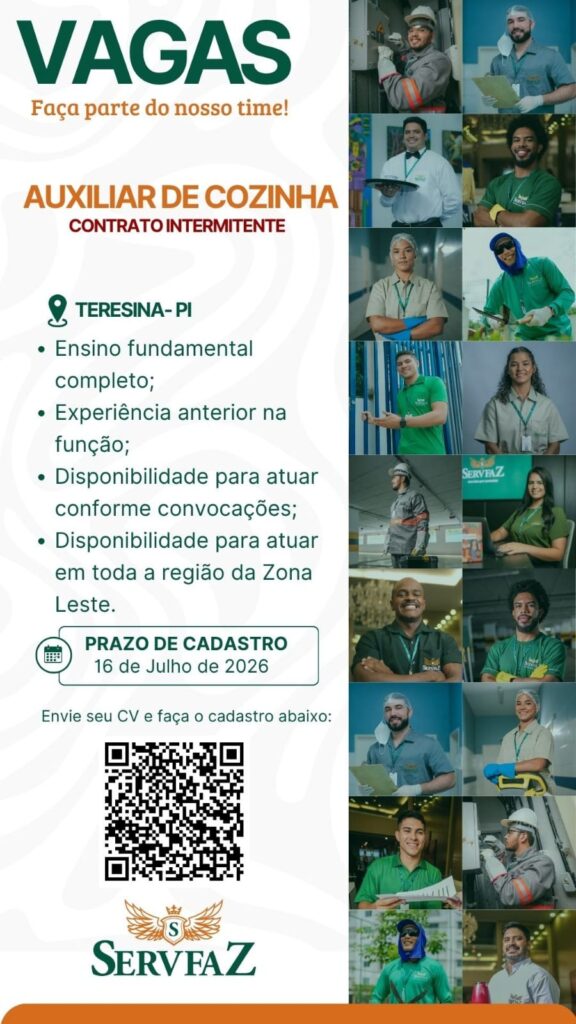 Vaga de emprego para Auxiliar de Cozinha em Teresina