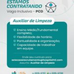 Vaga de emprego para Auxiliar de Limpeza (PCD)