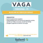 Vaga de emprego para Auxiliar de Serviços Gerais