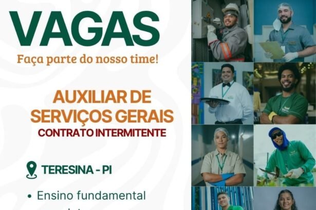 Vaga de emprego para Auxiliar de Serviços Gerais
