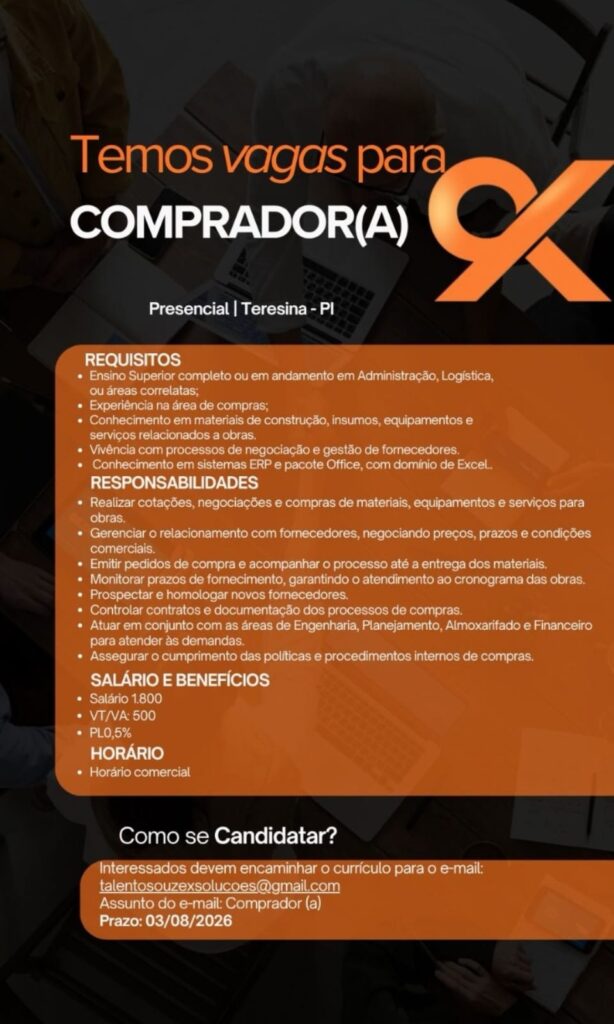 Vaga de emprego para Compador(a)