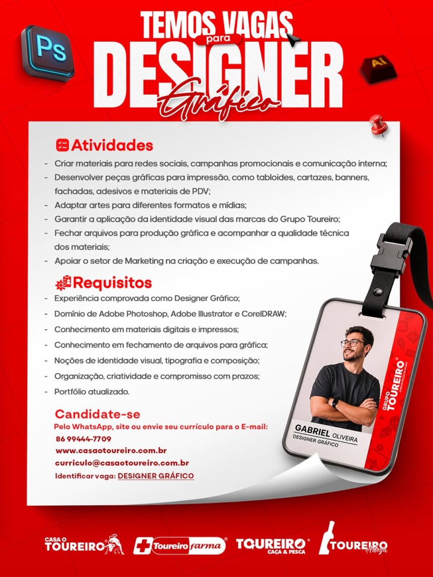 Vaga de emprego para Designer Gráfico