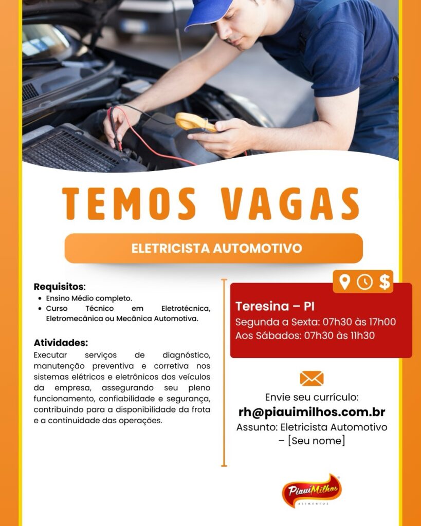 Vaga de emprego para Eletricista Automotivo