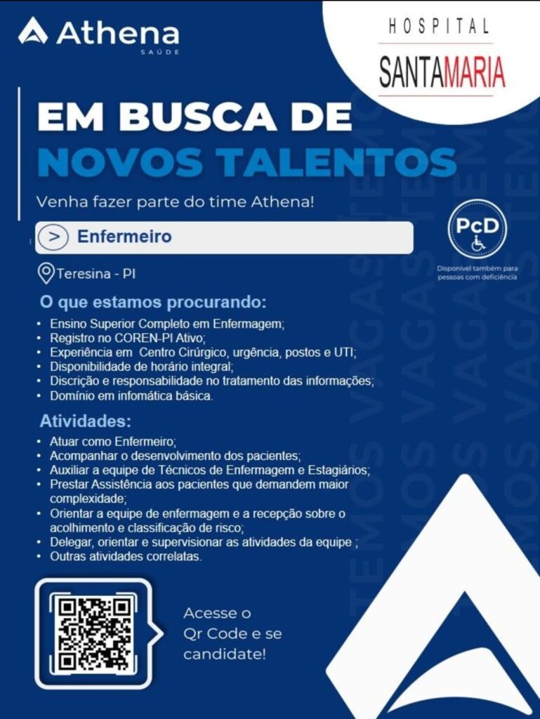 Vaga de emprego para Enfermeiro