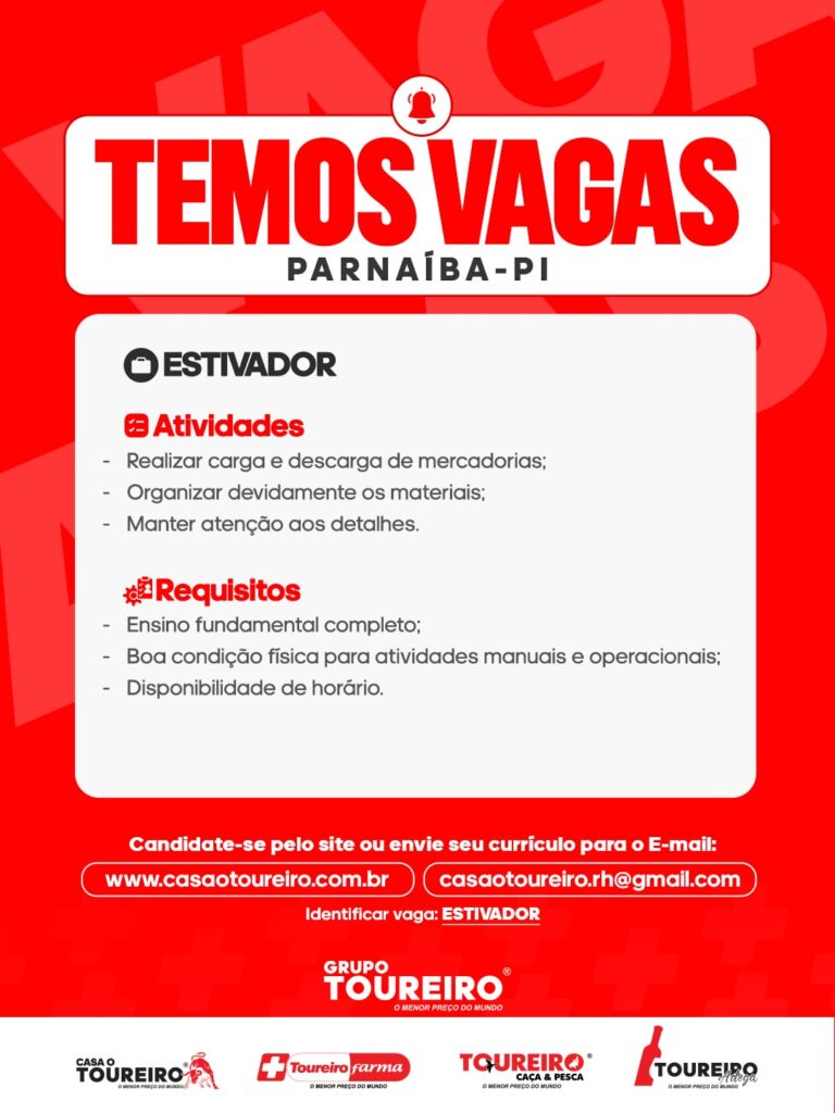 Vaga de emprego para Estivador
