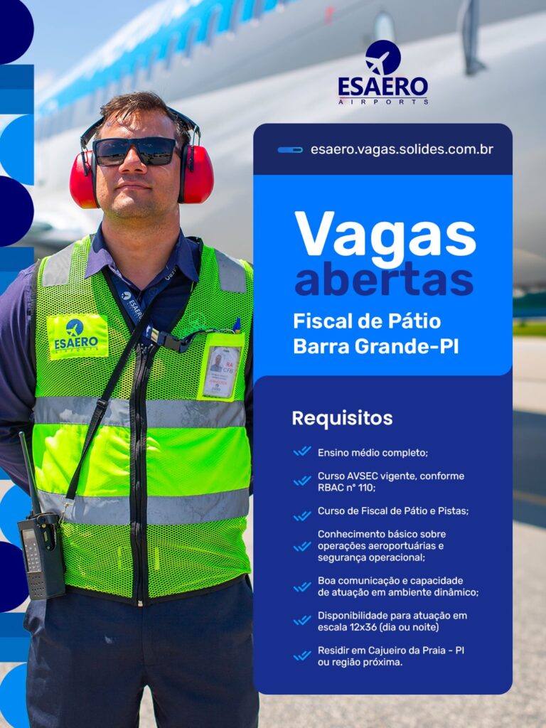 Vaga de emprego para Fiscal de Pátio em Barra Grande