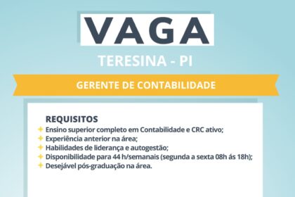 Vaga de emprego para Gerente de Contabilidade em Teresina