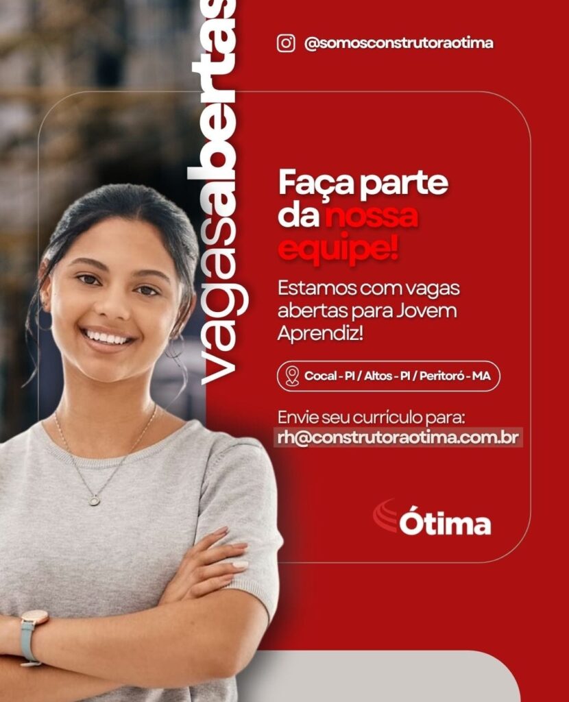Vaga de emprego para Jovem Aprendiz