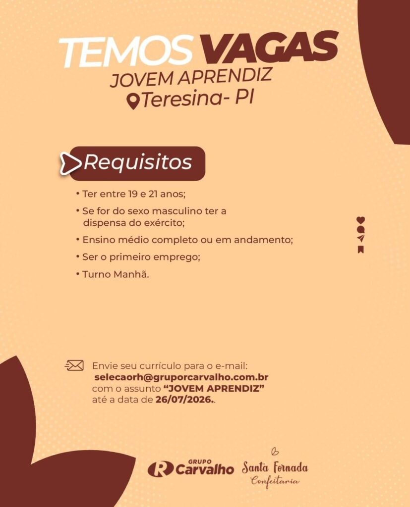 Vaga de emprego para Jovem Aprendiz