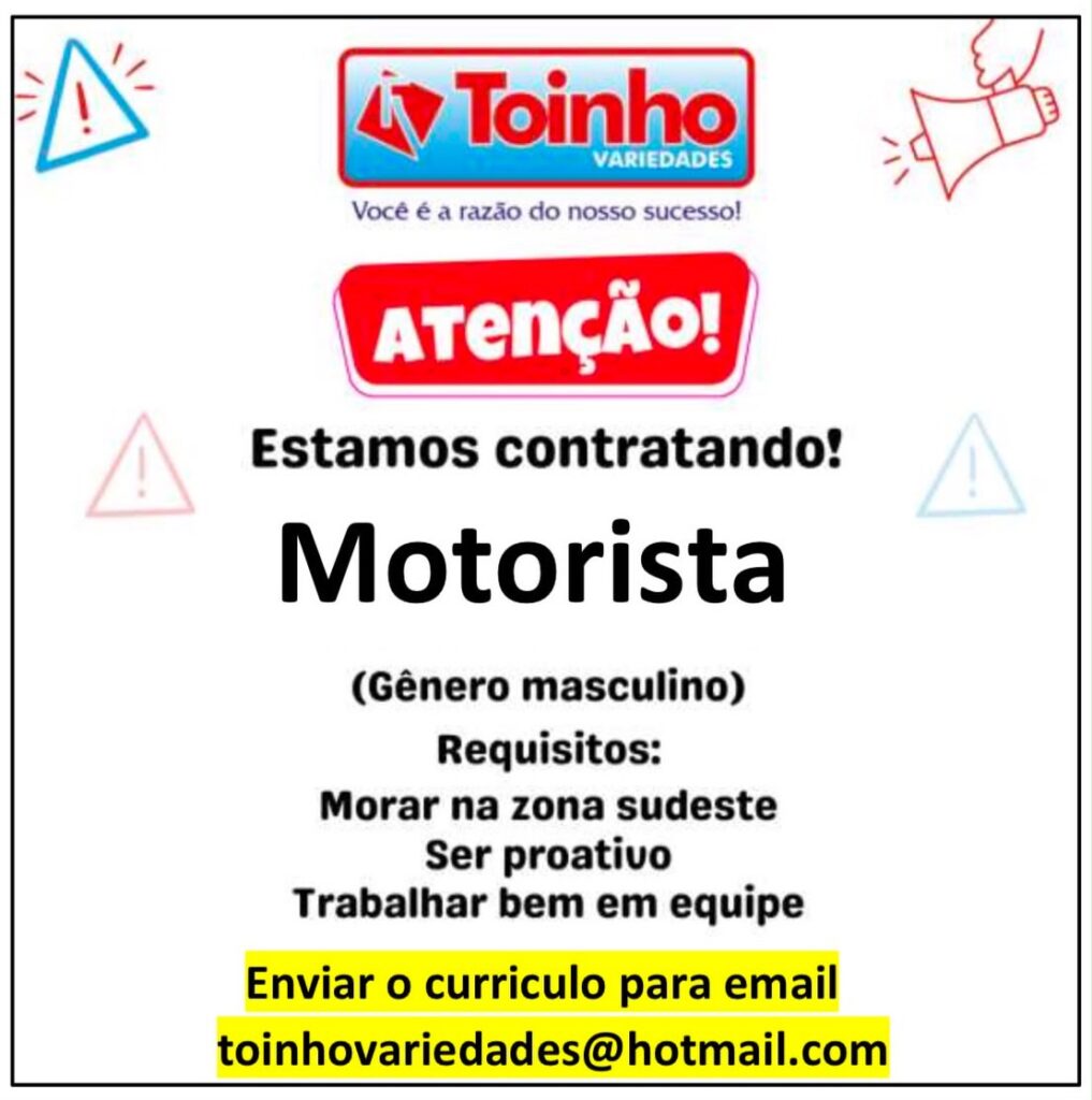 Vaga de emprego para Motorista