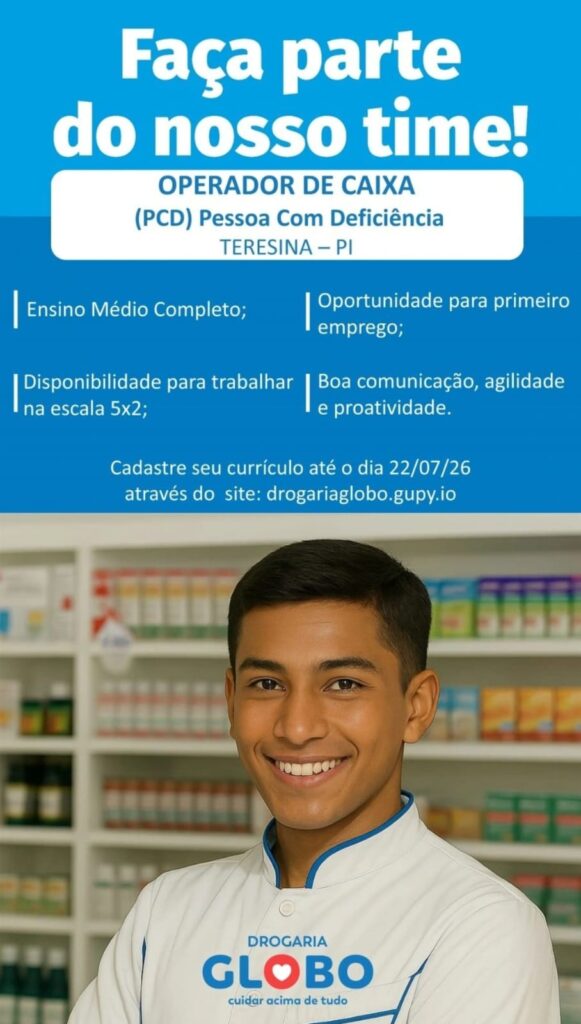Vaga de emprego para Operador(a) de Caixa (PCD)