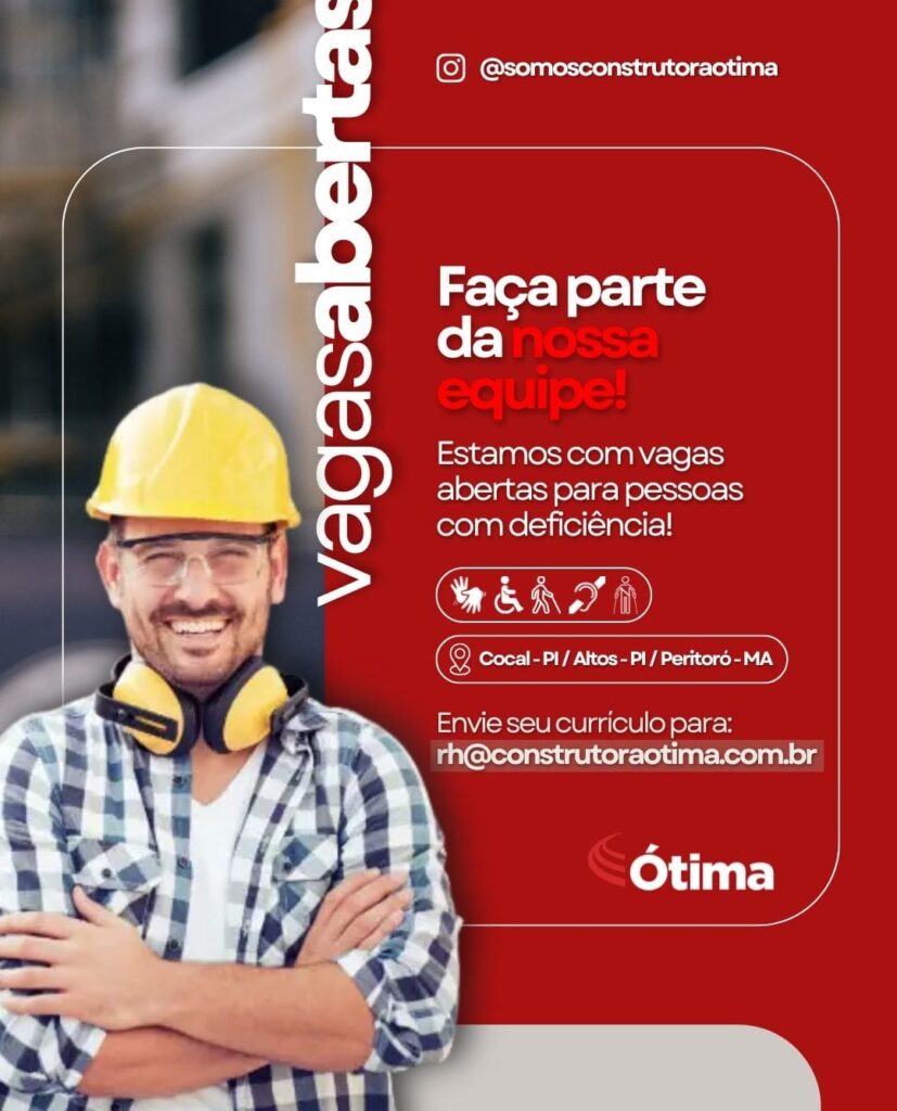 Vaga de emprego para PCD