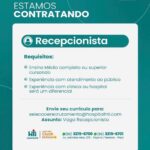 Vaga de emprego para Recepcionista