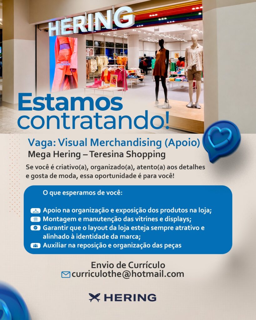Vaga de emprego para Visual Merchandising