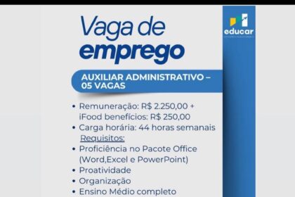 Vagas de emprego para Auxiliar Administrativo