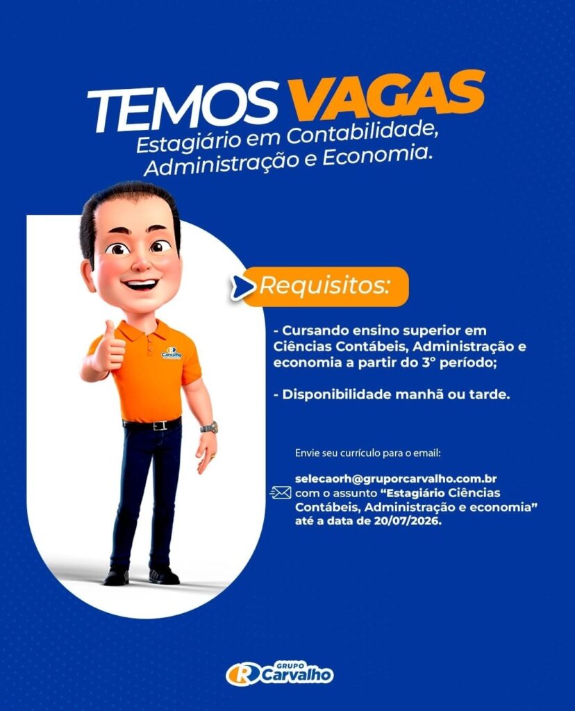 Vagas de emprego para Estágio para Contabilidade, ADM e Economia