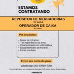 Vagas de emprego para Repositor de Mercadorias e Operador de Caixa em Parnaíba