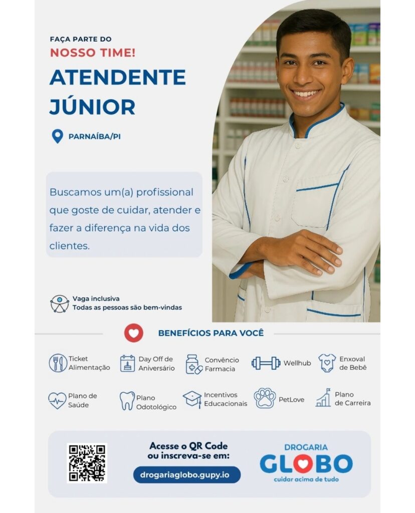 Vaga de emprego para Atendente Júnior em Parnaíba