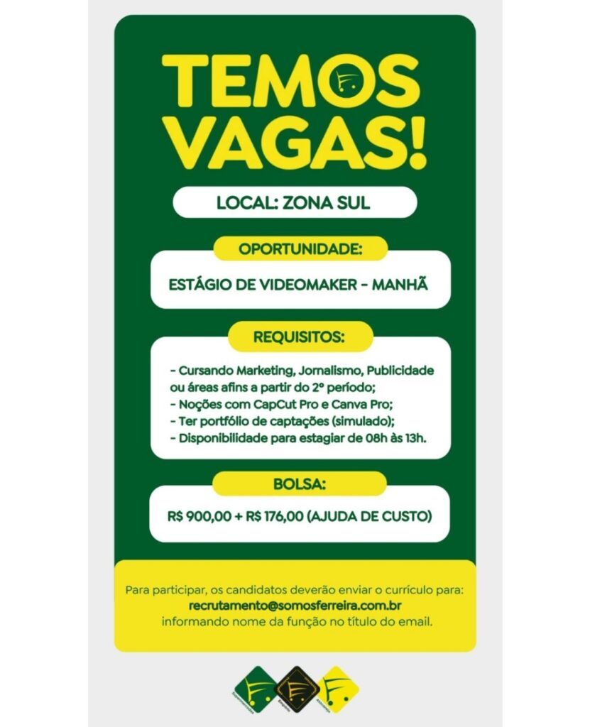 Vaga de Estágio para Videomaker