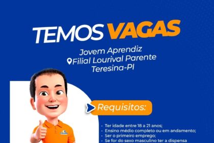 Vaga de emprego para Jovem Aprendiz