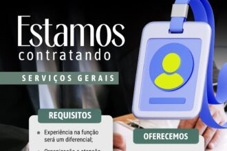 Vaga de emprego para Serviços Gerais