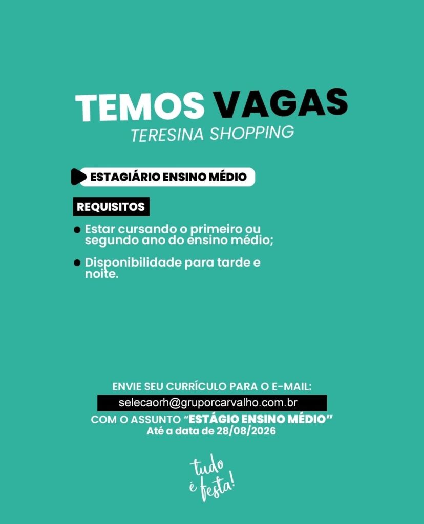 Vaga de Estágio para Ensino Médio