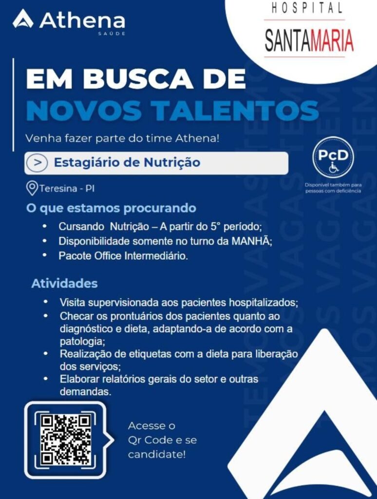Vaga de Estágio para Nutrição