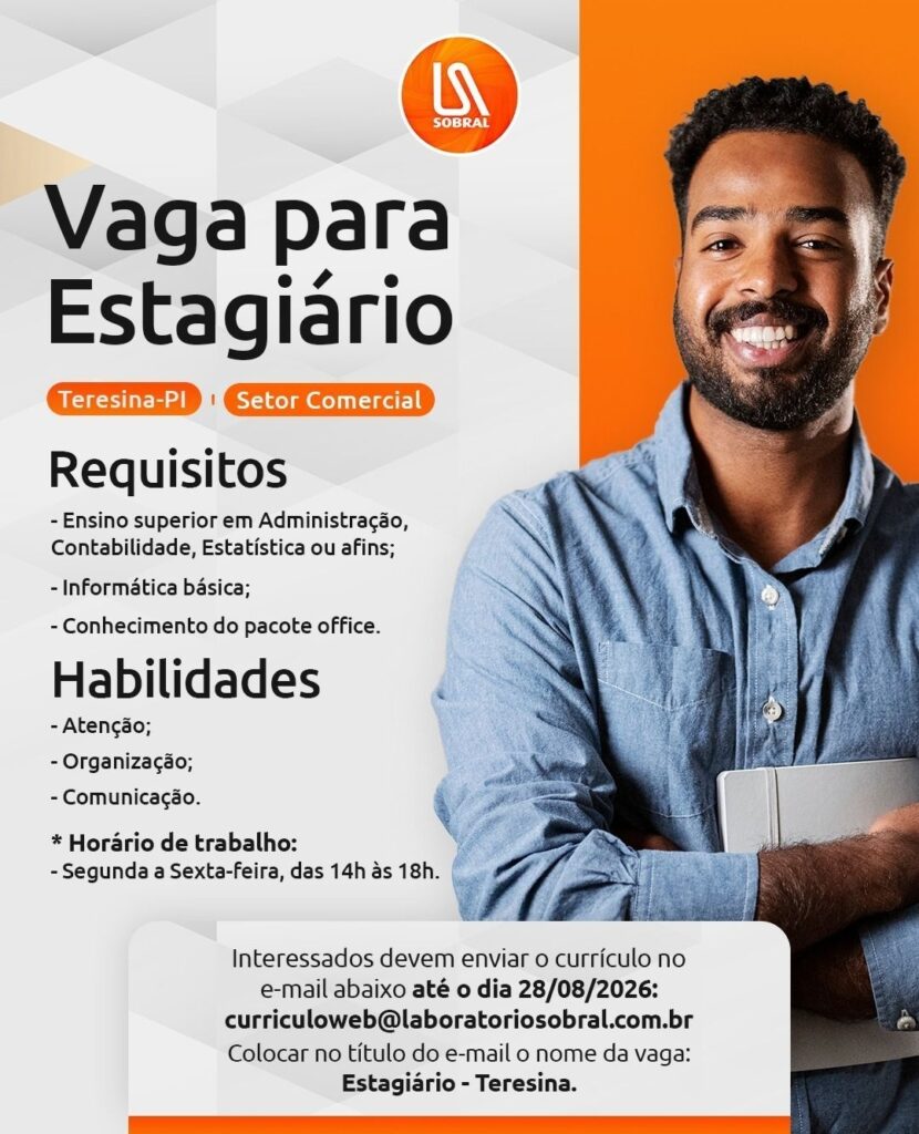 Vaga de Estágio para Setor Comercial