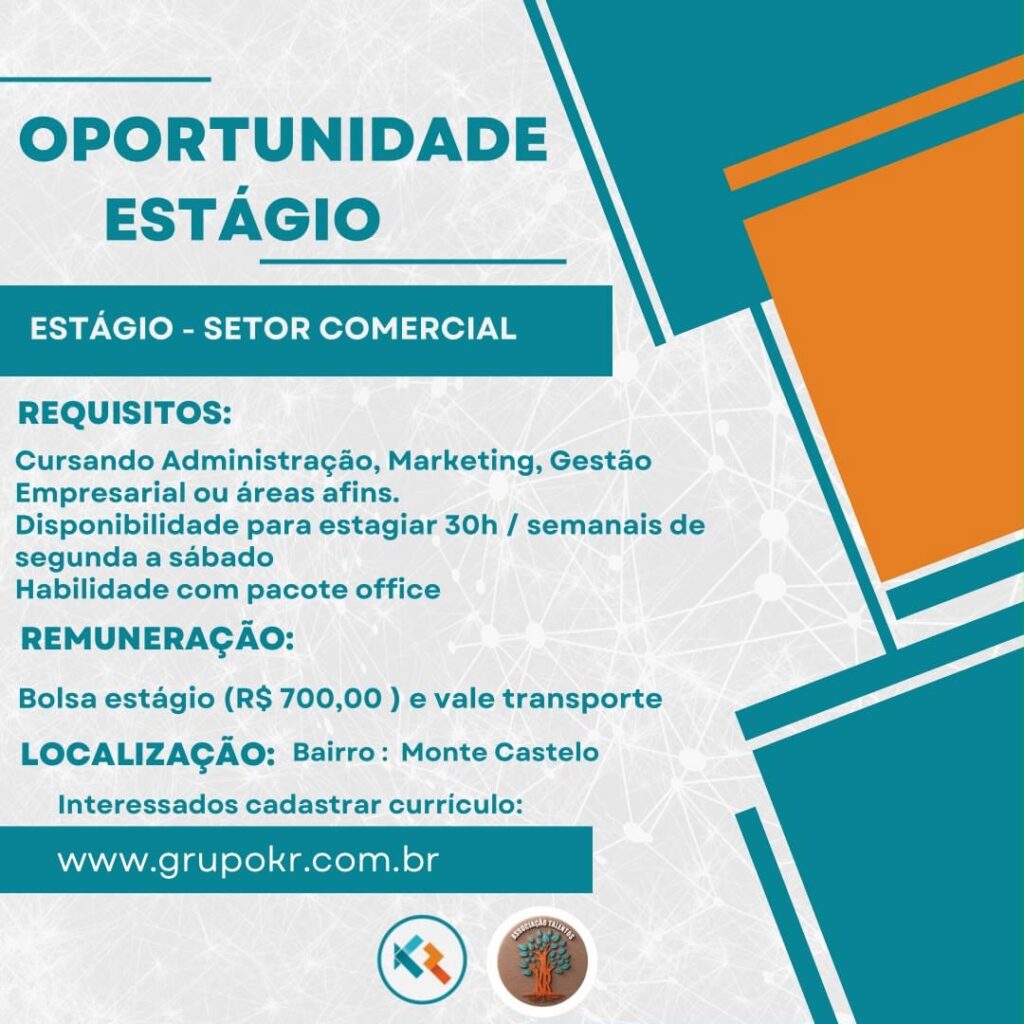 Vaga de Estágio para Setor Comercial