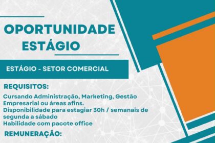 Vaga de Estágio para Setor Comercial