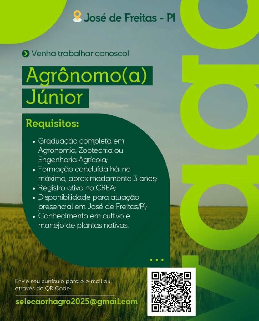 Vaga de emprego para Agrônomo(a) Júnior em José de Freitas
