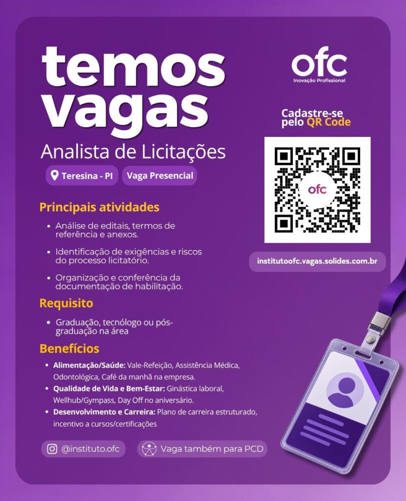Vaga de emprego para Analista de Licitações em Teresina