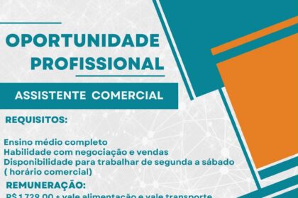 Vaga de emprego para Assistente Comercial