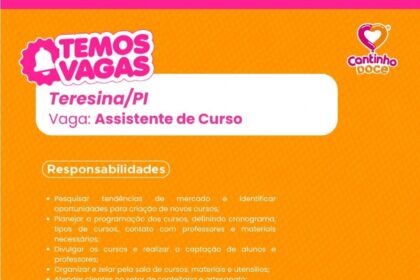 Vaga de emprego para Assistente de Curso