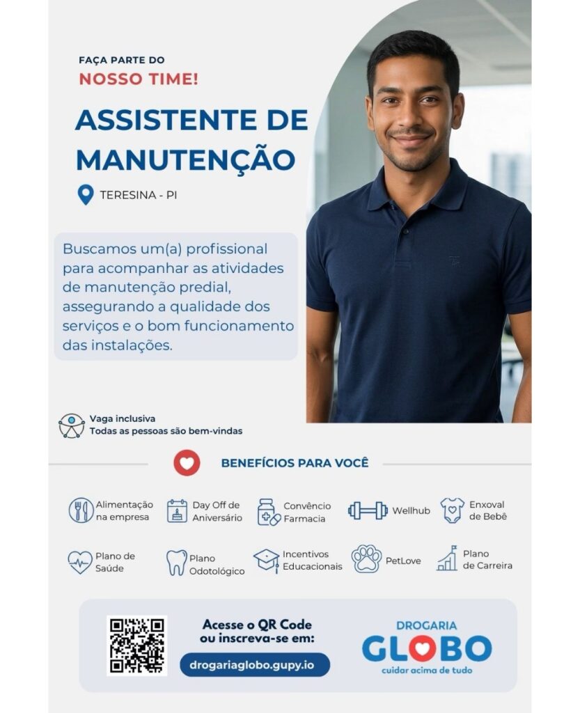 Vaga de emprego para Assistente de Manutenção em Teresina