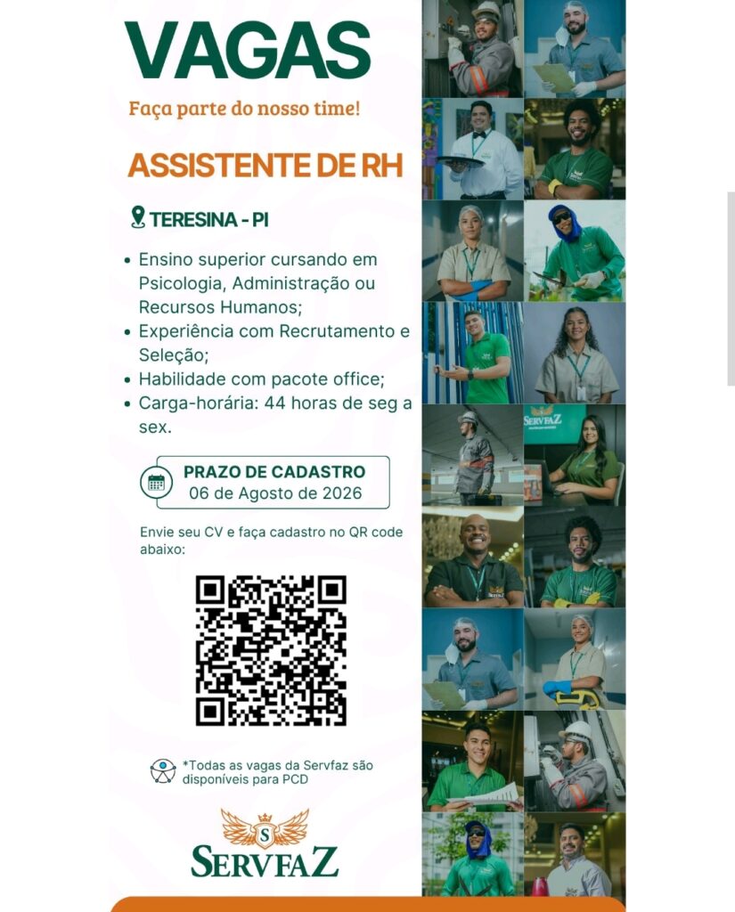 Vaga de emprego para Assistente de RH