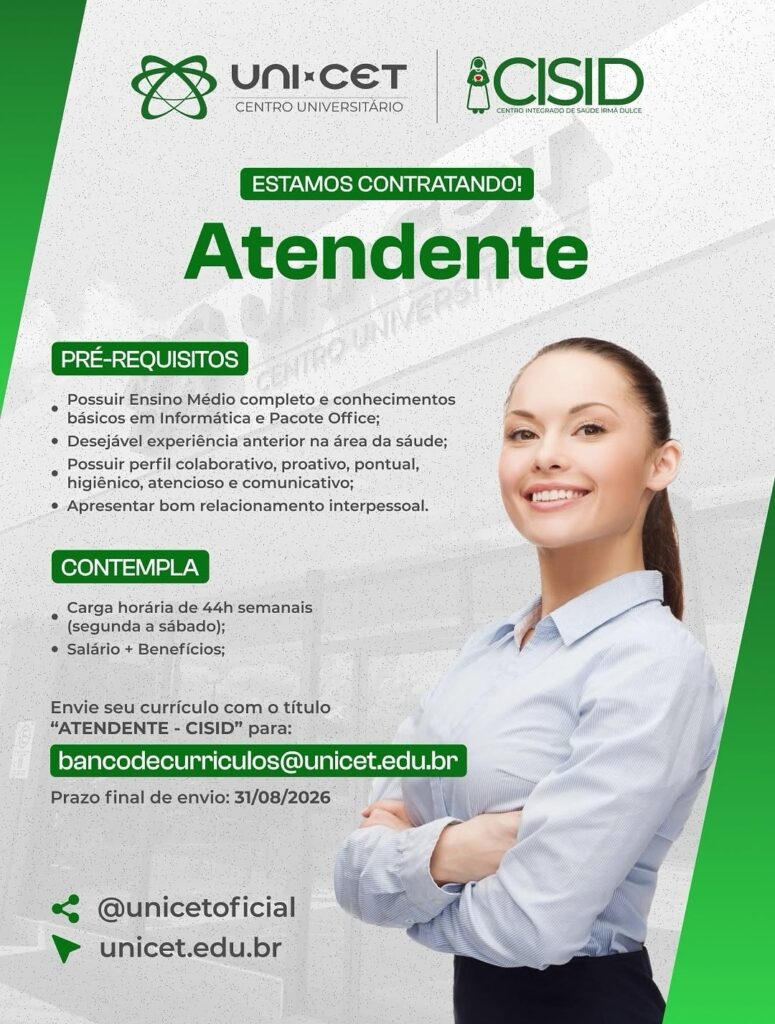 Vaga de emprego para Atendente