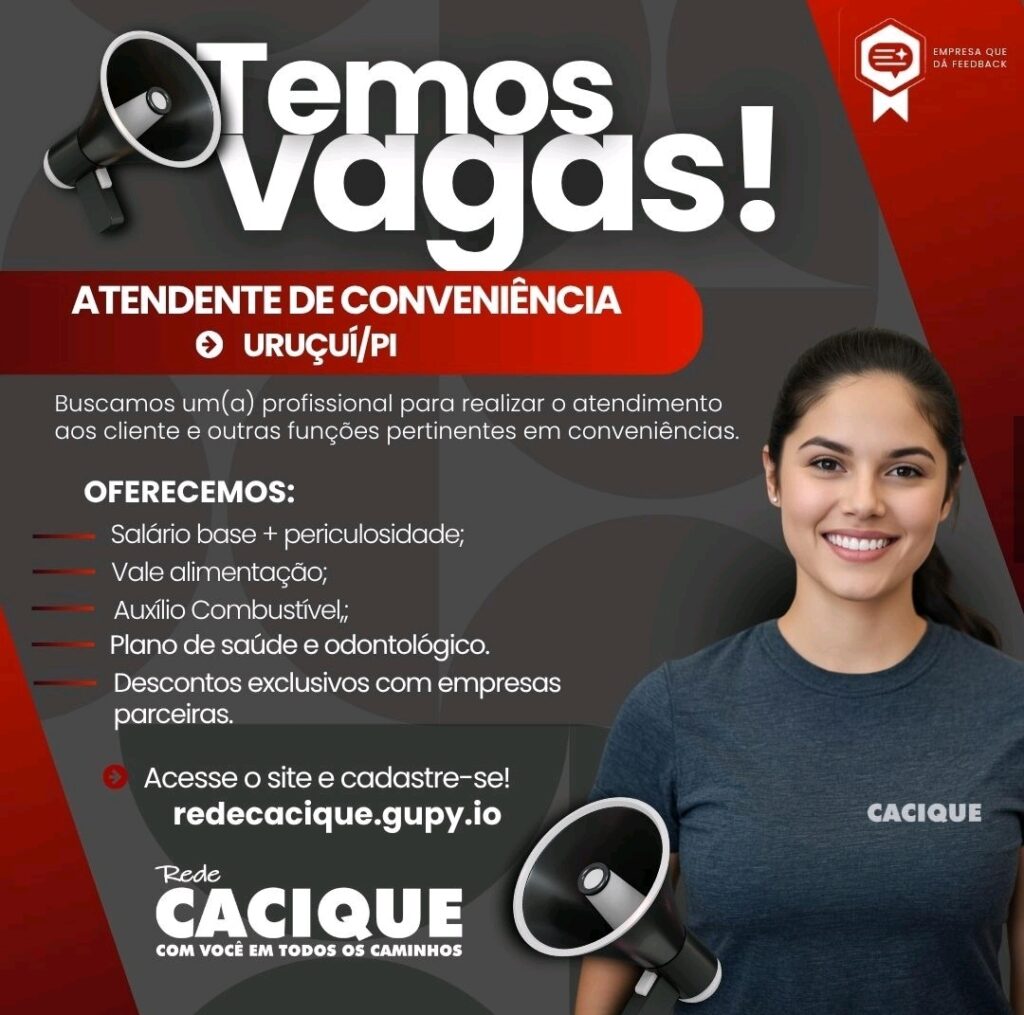 Vaga de emprego para Atendente de Conveniência em Uruçuí