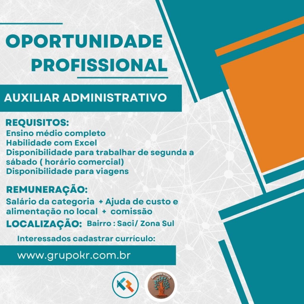 Vaga de emprego para Auxiliar Administrativo