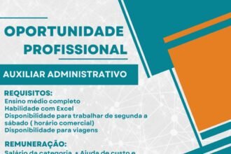 Vaga de emprego para Auxiliar Administrativo