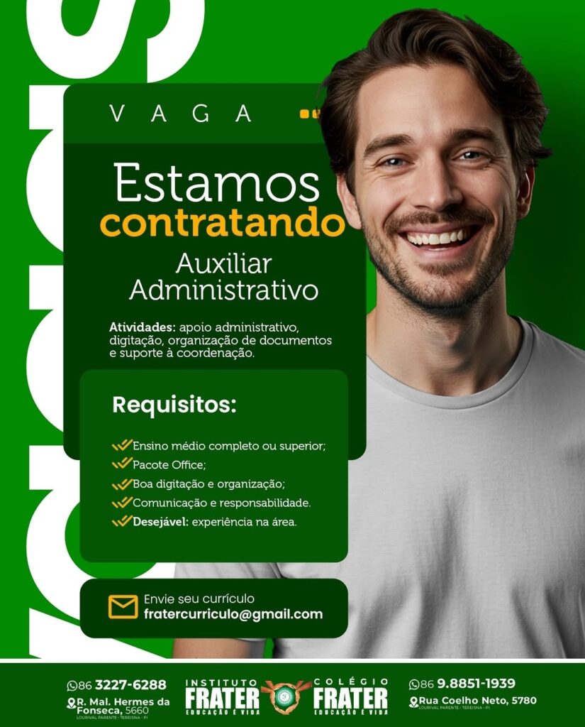 Vaga de emprego para Auxiliar Administrativo em Teresina