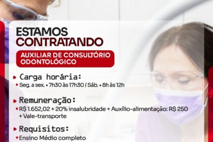 Vaga de emprego para Auxiliar de Consultório Odontológico